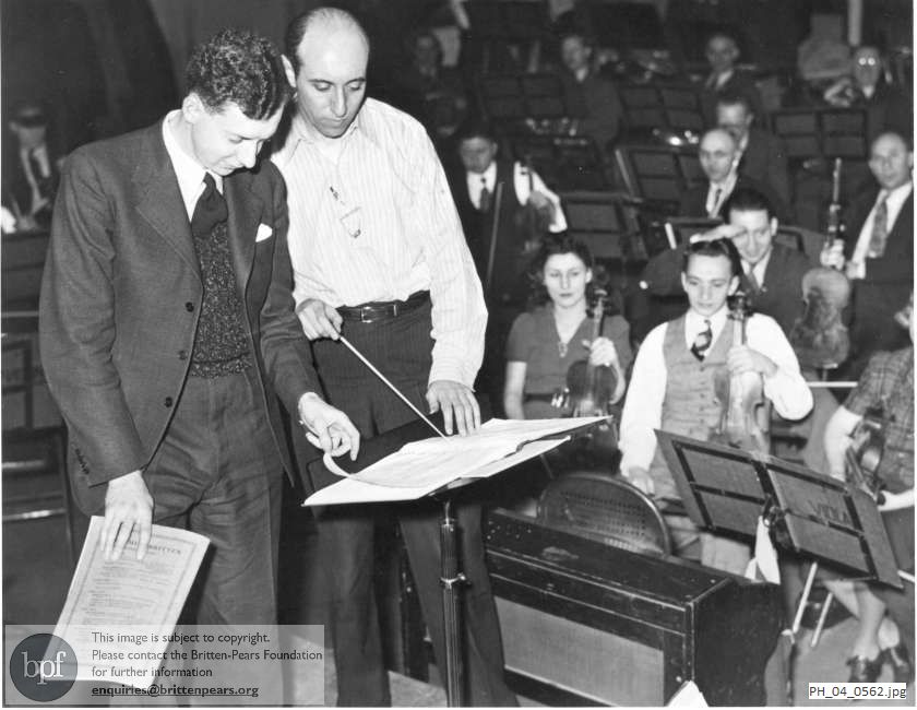 Benjamin Britten with Albert Goldberg and the Illinois Symphony Orchestra in Chicago