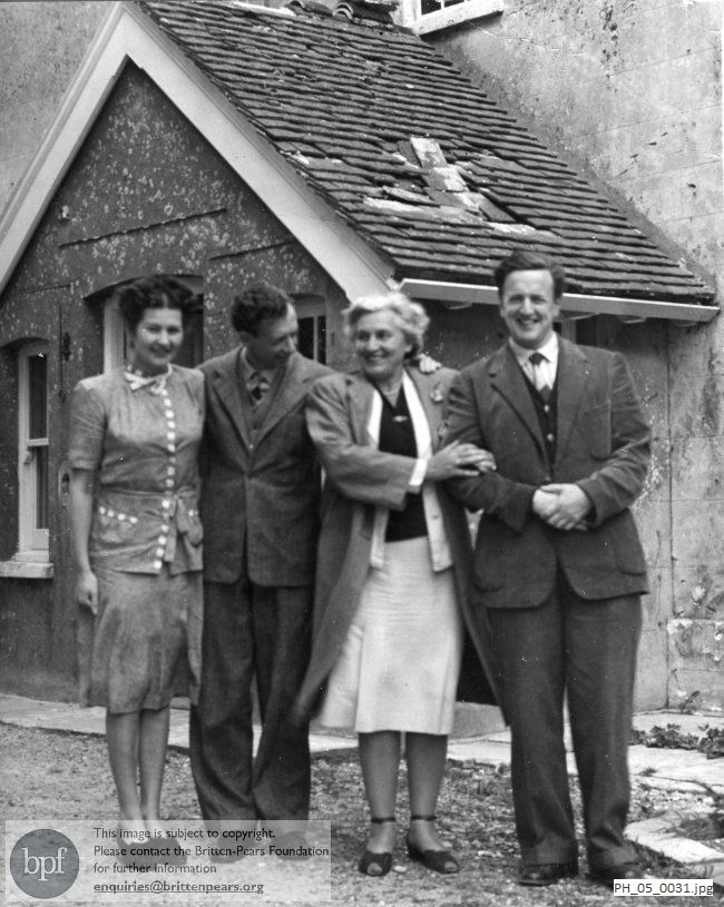 Benjamin Britten and Peter Pears with Frau Stiedry at Glyndebourne
