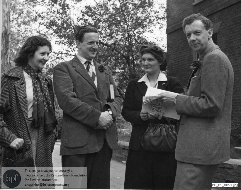 Benjamin Britten and Peter Pears with Nancy Evans and Jennifer Vyvyan