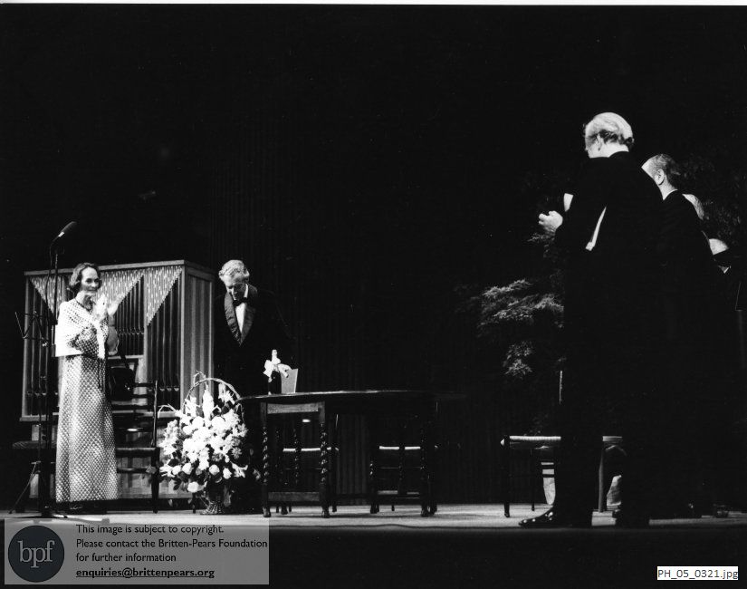 Benjamin Britten and Peter Pears with Fidelity Cranbrook receiving the von Siemens Award 