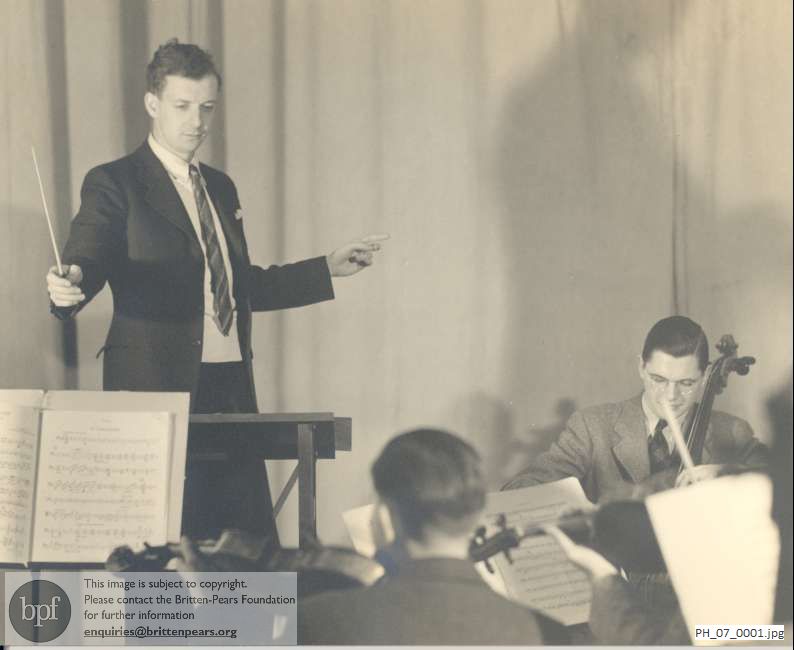 Benjamin Britten conducting the Suffolk Friends of Music Orchestra