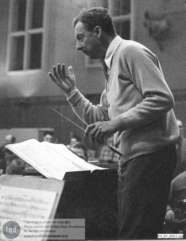Benjamin Britten conducting a rehearsal