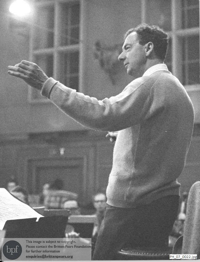 Benjamin Britten conducting a rehearsal