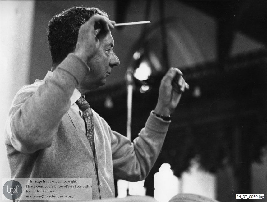 Benjamin Britten conducting in Orford Church