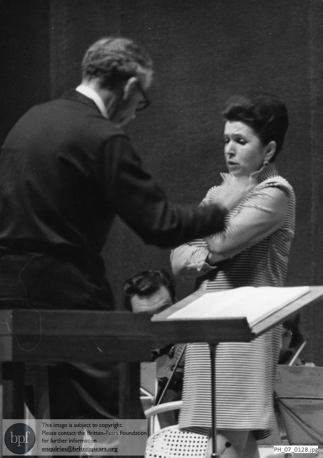 Benjamin Britten conducting a rehearsal in Snape Maltings Concert Hall