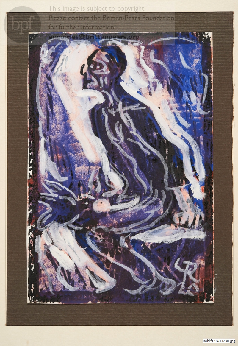 Seated man with face in profile (Elias mit Raben)